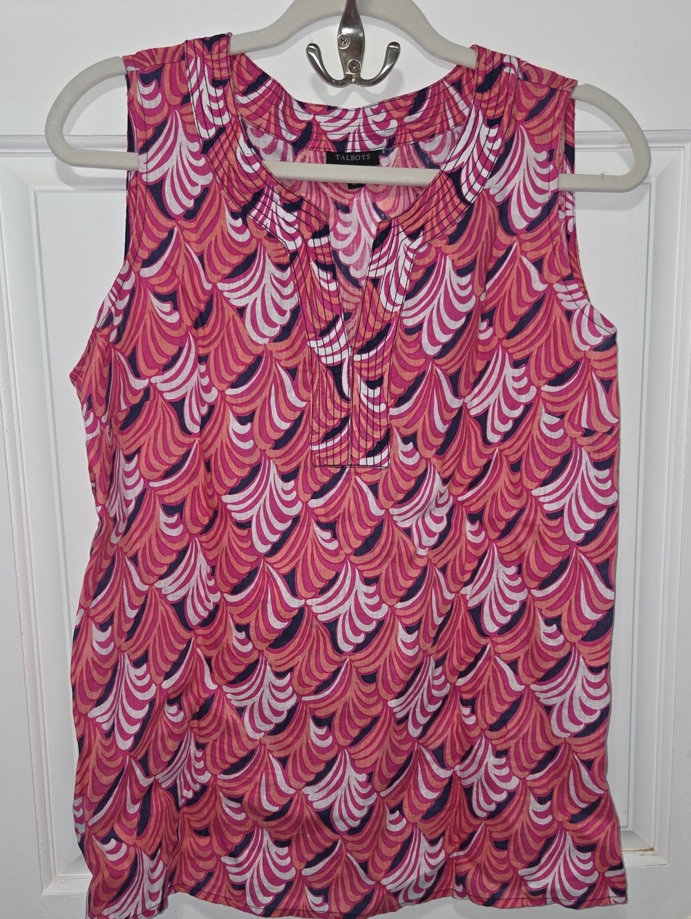 Talbots Pink Multi-Pattern Sleeveless Shell Top